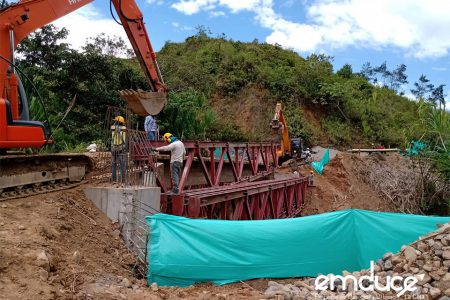 Imagen del avance del proyecto Puente de la Guajira en el municipio de Angostura